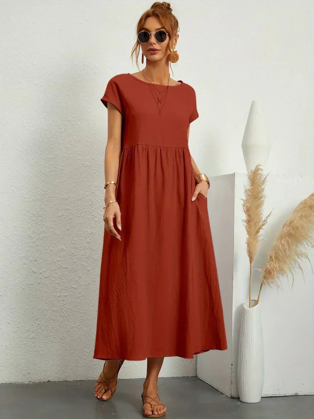 CALIRA | Midi de algodón vestido