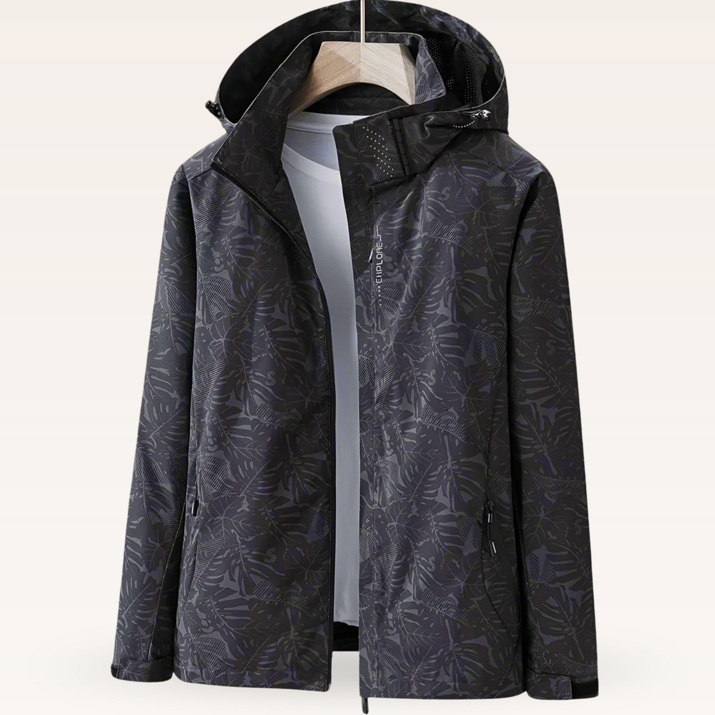 NALISE | Impermeable con estampado de hojas chamarra