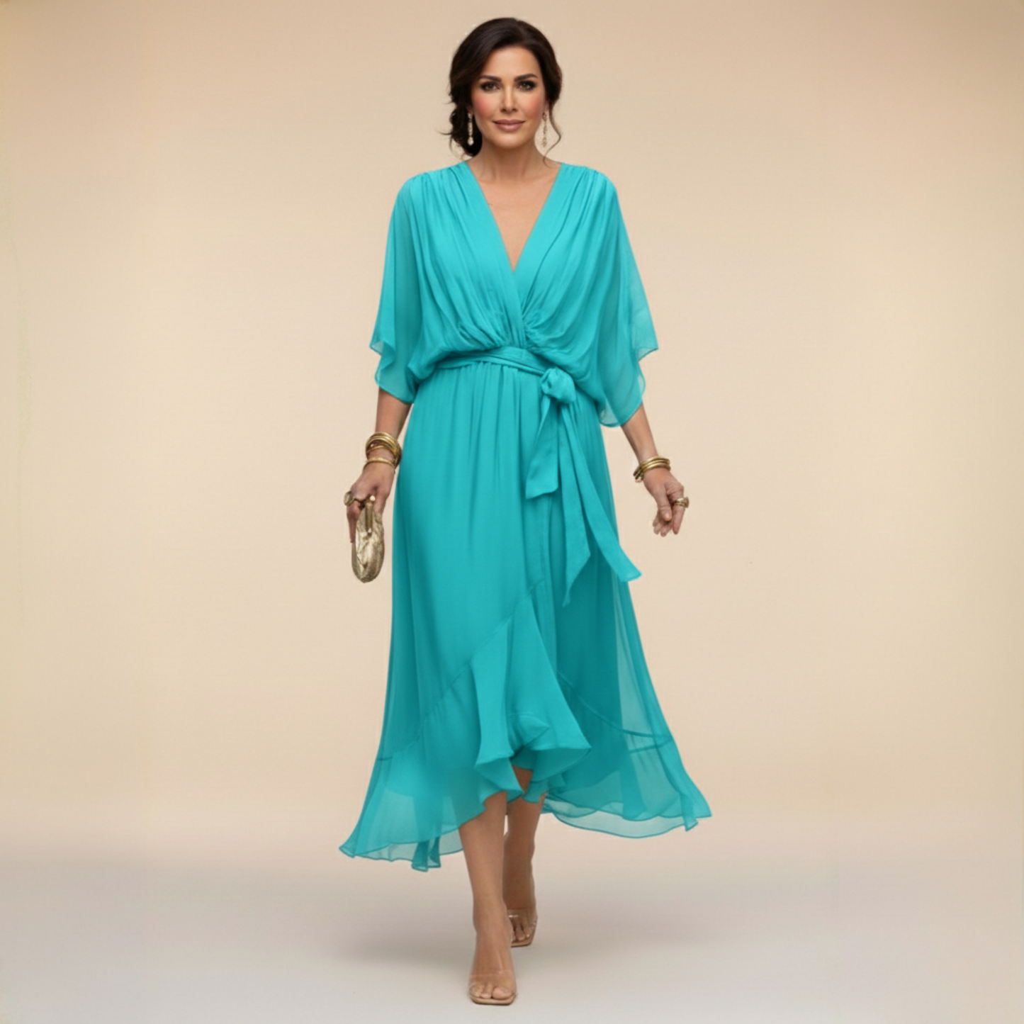 NEVAYA | Vestido transparente con escote en V