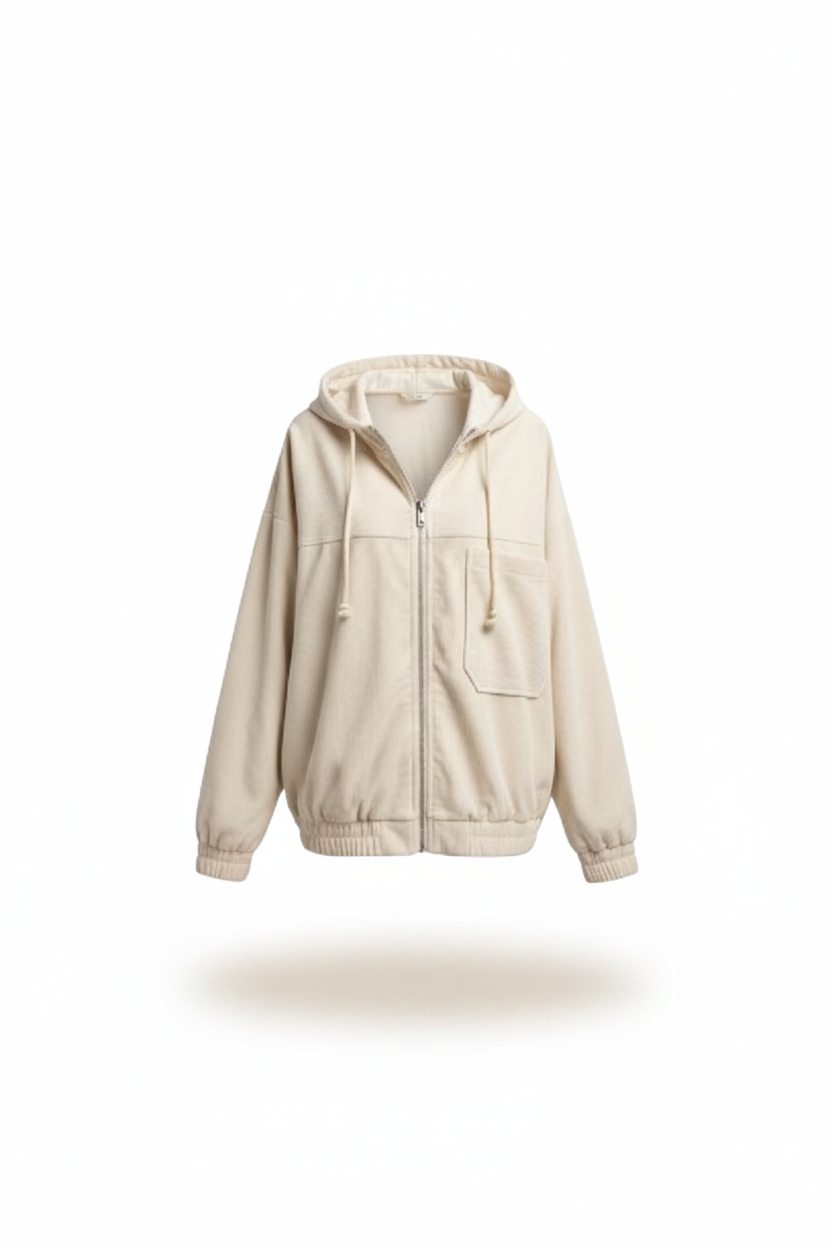 ORILISE | Sudadera pana con cierre frontal