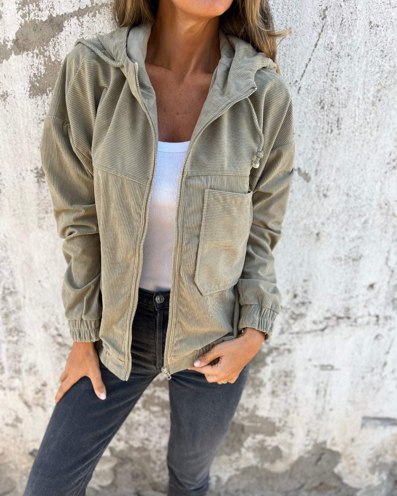 ORILISE | Sudadera pana con cierre frontal