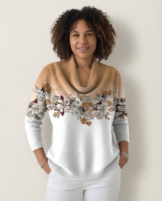 MIA |  Suéter con cuello drapeado en mezcla de merino y cachemira