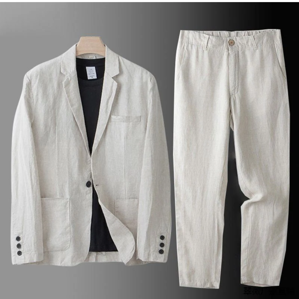 MONTIERO | Conjunto de lino cómodo y transpirable para hombre