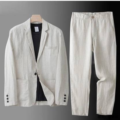 MONTIERO | Conjunto de lino cómodo y transpirable para hombre