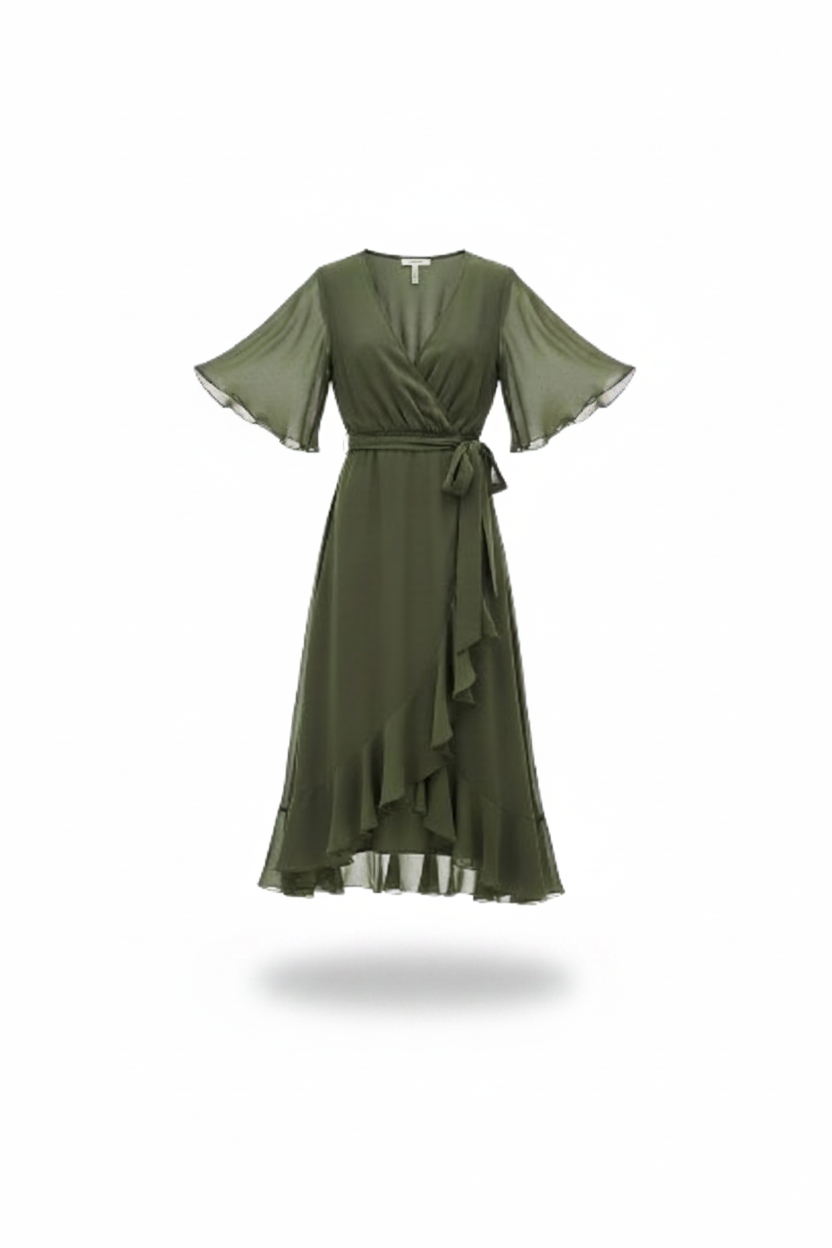 NEVAYA | Vestido transparente con escote en V
