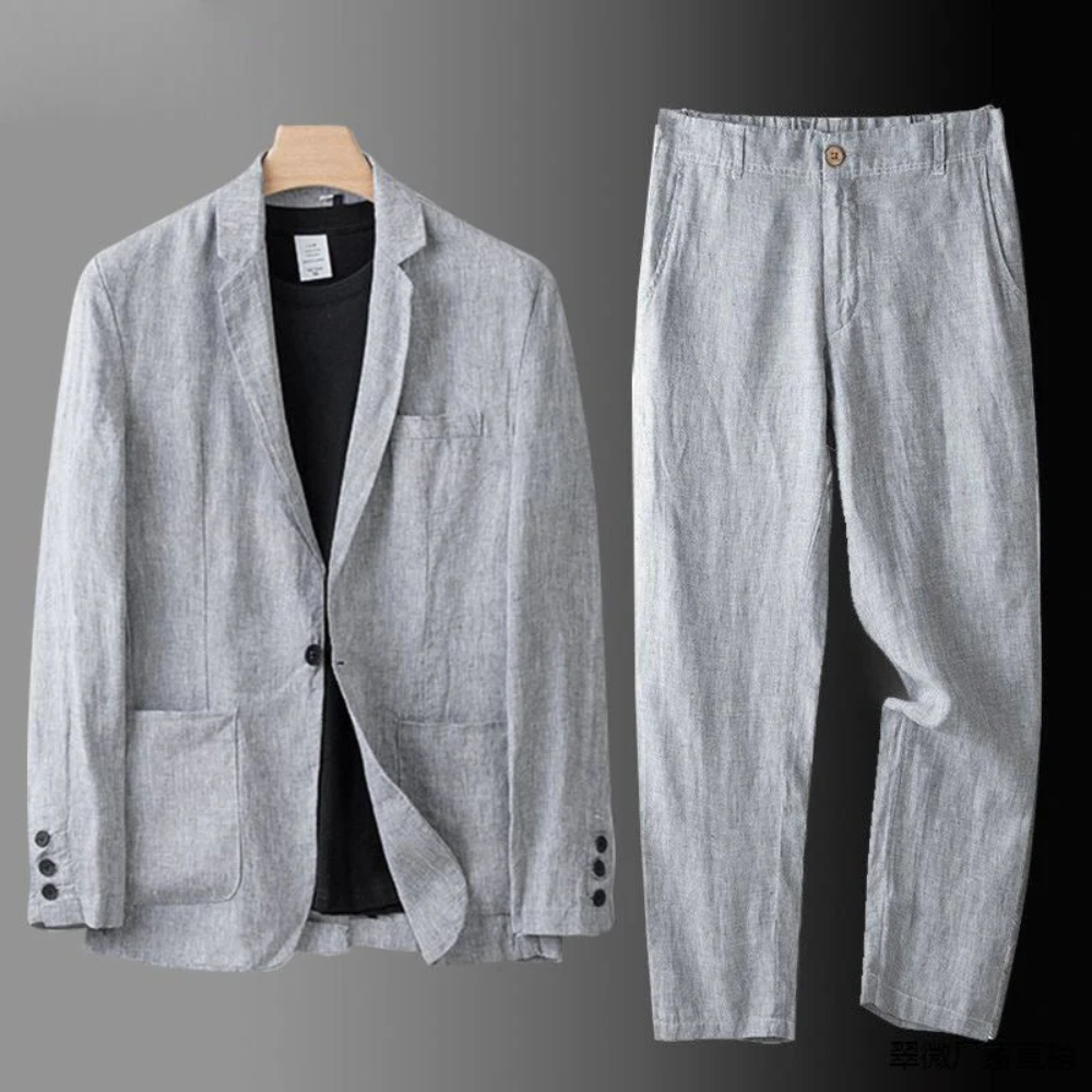 MONTIERO | Conjunto de lino cómodo y transpirable para hombre