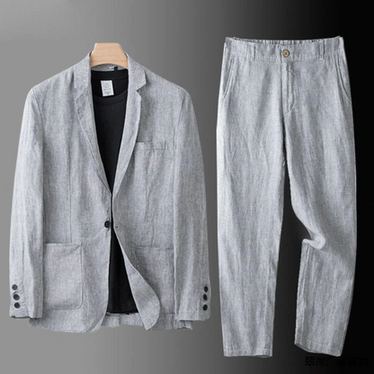 MONTIERO | Conjunto de lino cómodo y transpirable para hombre
