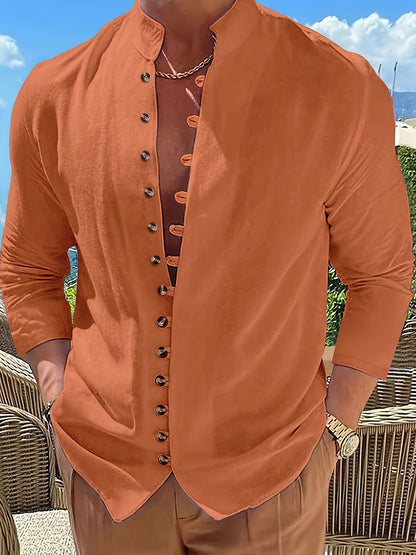 HAVIRON | Camisa Retro para Hombre de Manga Larga y Corte Suelto