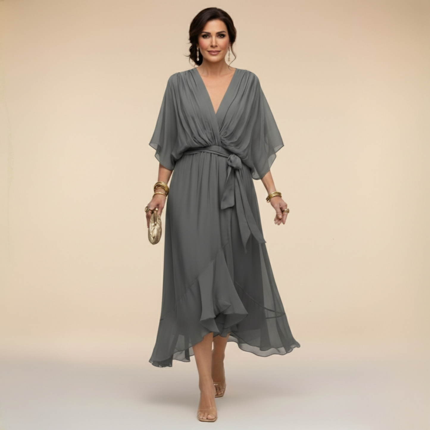 NEVAYA | Vestido transparente con escote en V