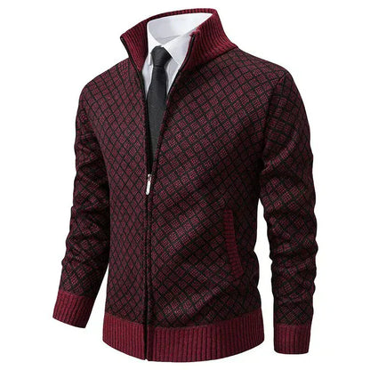 EVARNO | Suéter Masculino con Cierre Completo y Cuello Alto