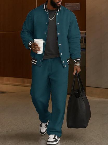 DEMERIO | Conjunto masculino elegante de chaqueta y pantalón a rayas