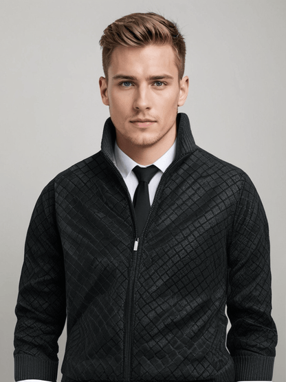 EVARNO | Suéter Masculino con Cierre Completo y Cuello Alto