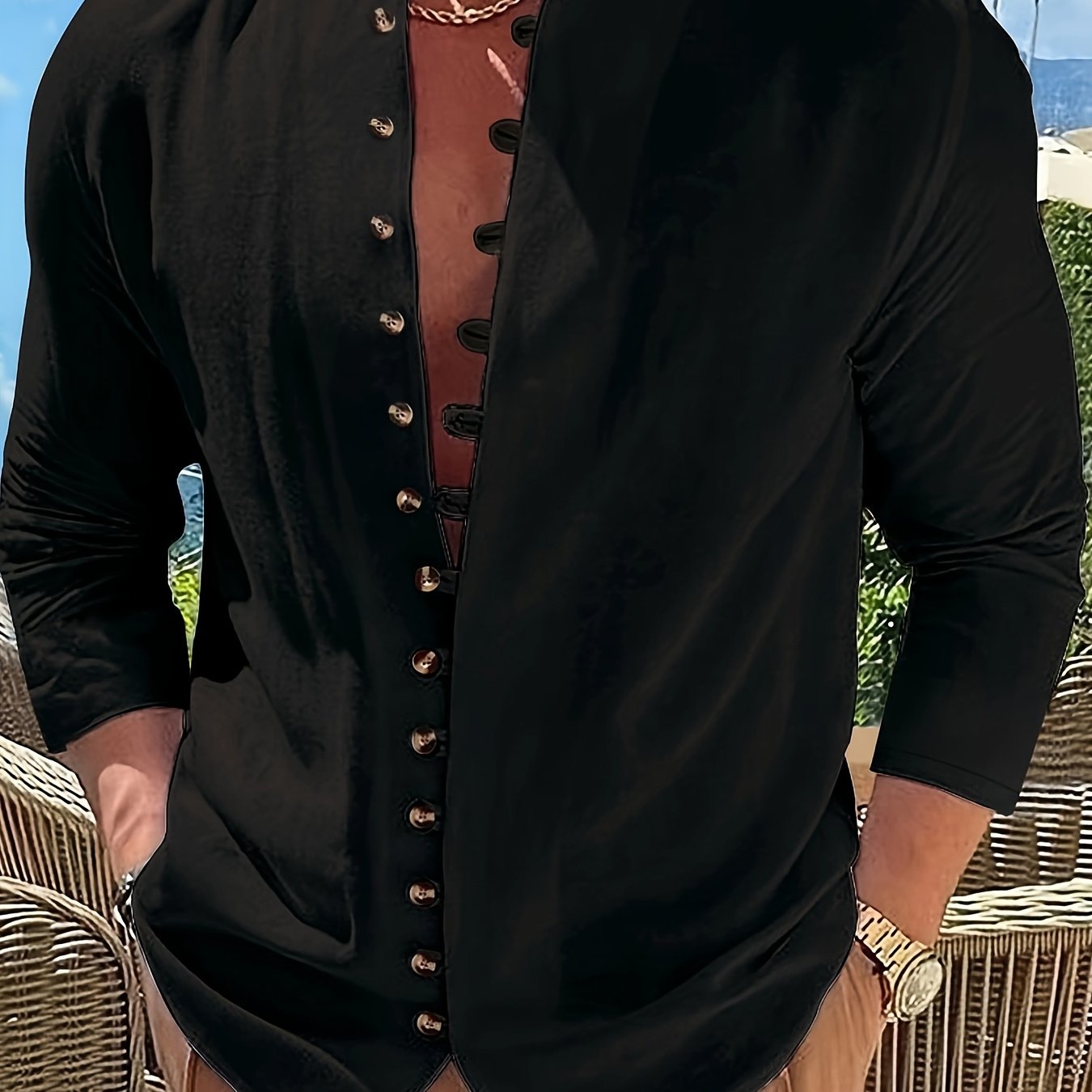 HAVIRON | Camisa Retro para Hombre de Manga Larga y Corte Suelto