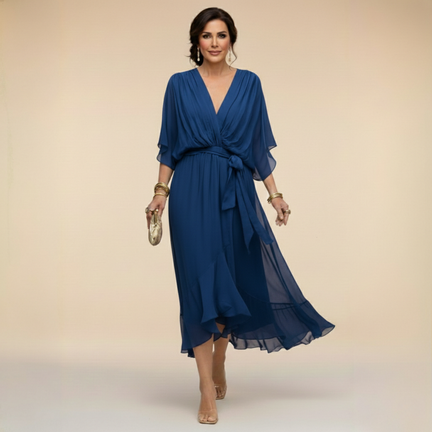 NEVAYA | Vestido transparente con escote en V