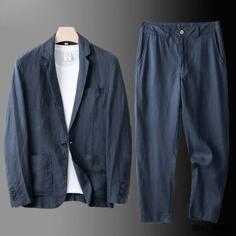 MONTIERO | Conjunto de lino cómodo y transpirable para hombre