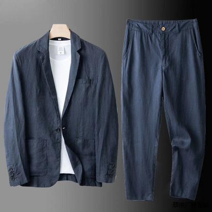MONTIERO | Conjunto de lino cómodo y transpirable para hombre