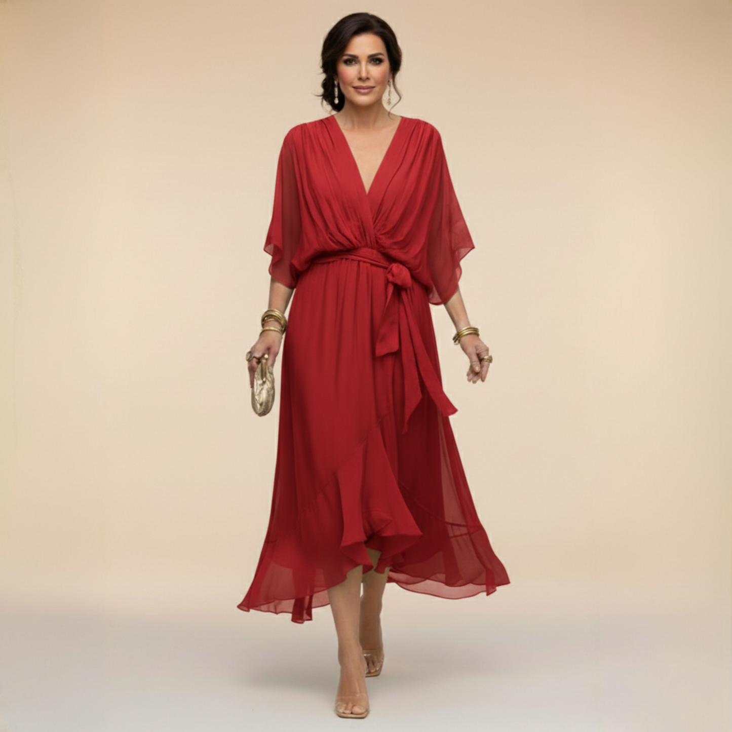 NEVAYA | Vestido transparente con escote en V