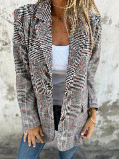 MELORAE | Blazer Casual Cuadros Clásicos