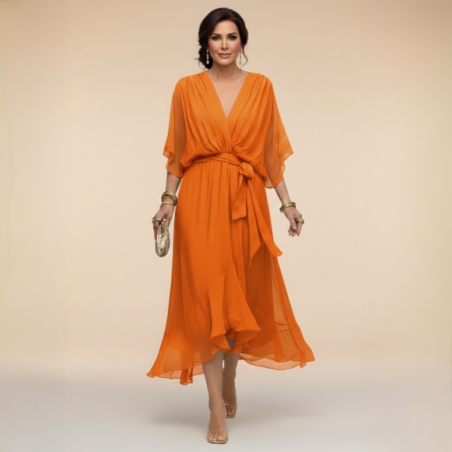 NEVAYA | Vestido transparente con escote en V