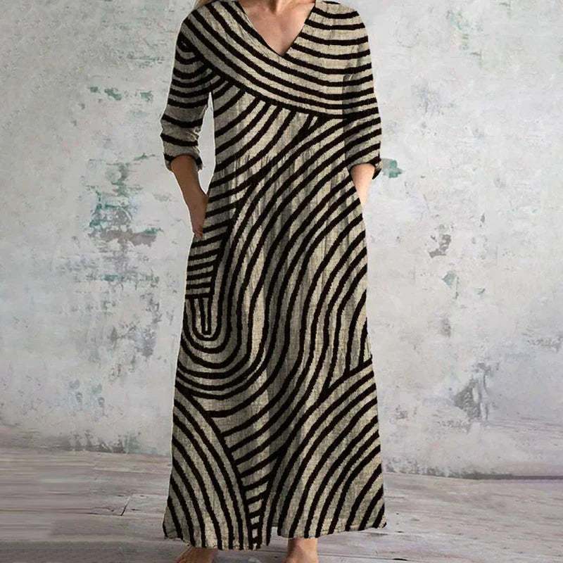 ZELVIA | Vestido de algodón a rayas
