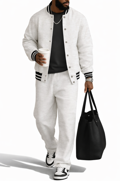 DEMERIO | Conjunto masculino elegante de chaqueta y pantalón a rayas