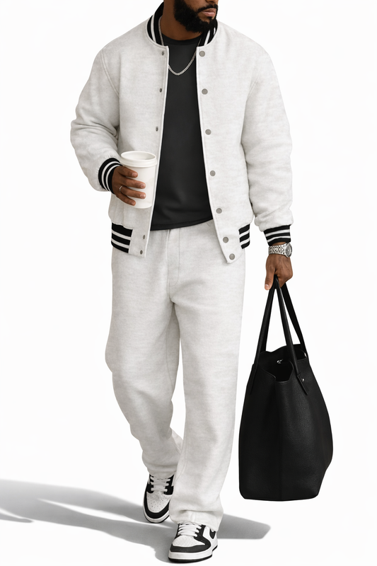 DEMERIO | Conjunto masculino elegante de chaqueta y pantalón a rayas