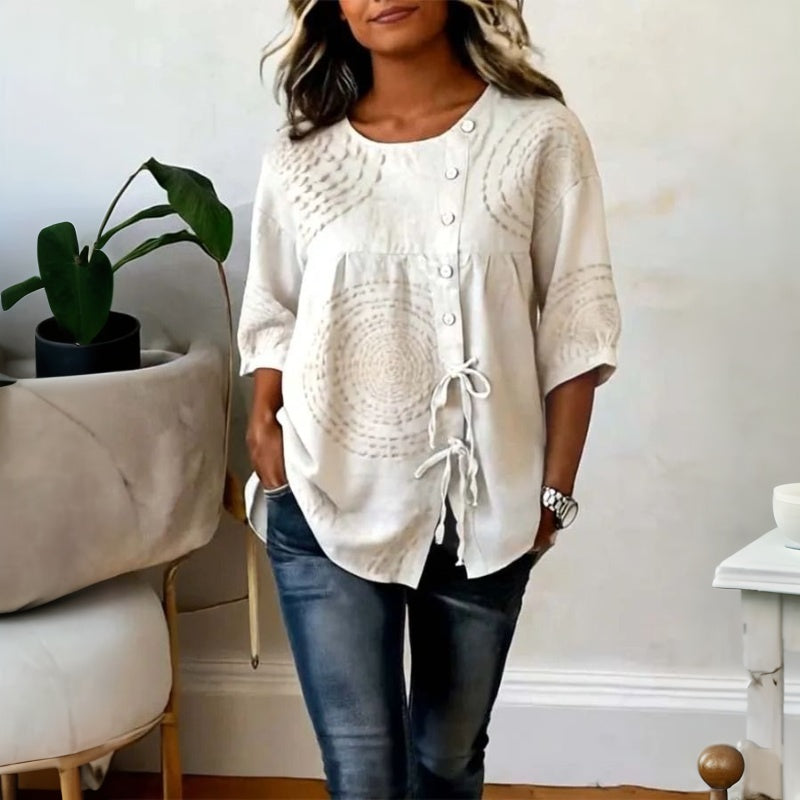 RILENA | Con cordones, de algodón, blusa