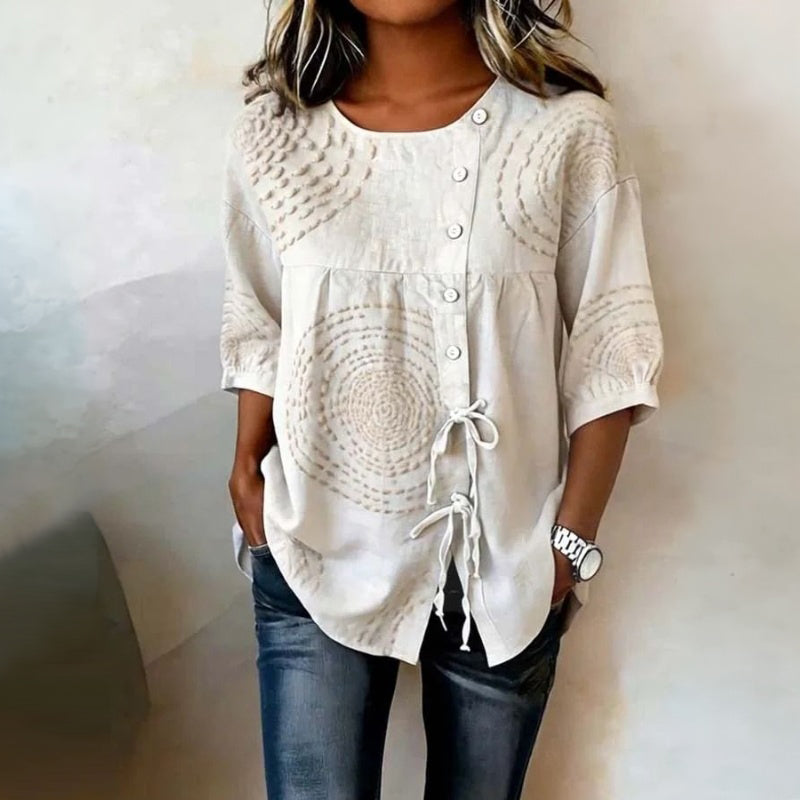 RILENA | Con cordones, de algodón, blusa