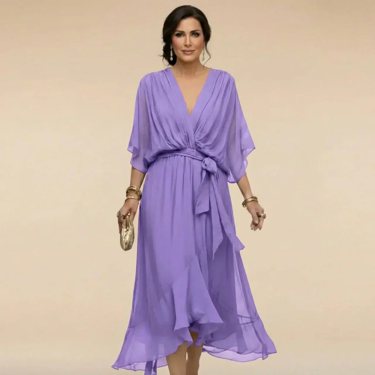 NEVAYA | Vestido transparente con escote en V