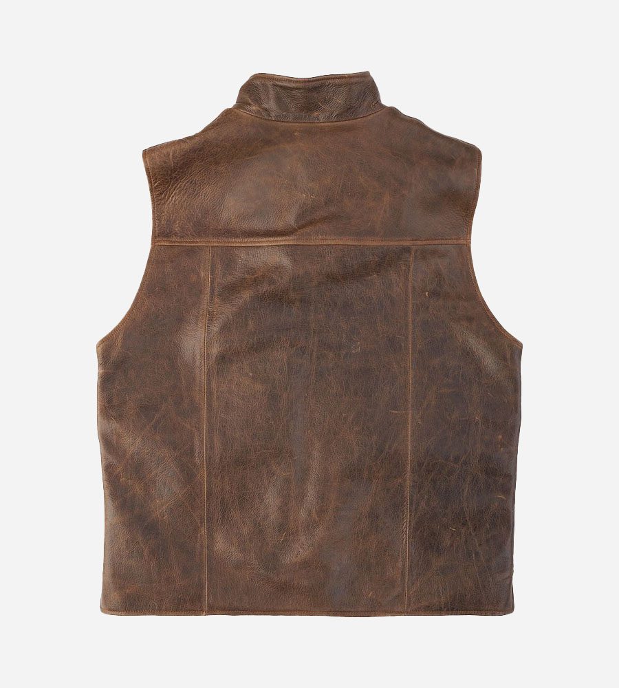 ARVION | Chaleco de Piel de Cordero Estilo Moto para Hombre