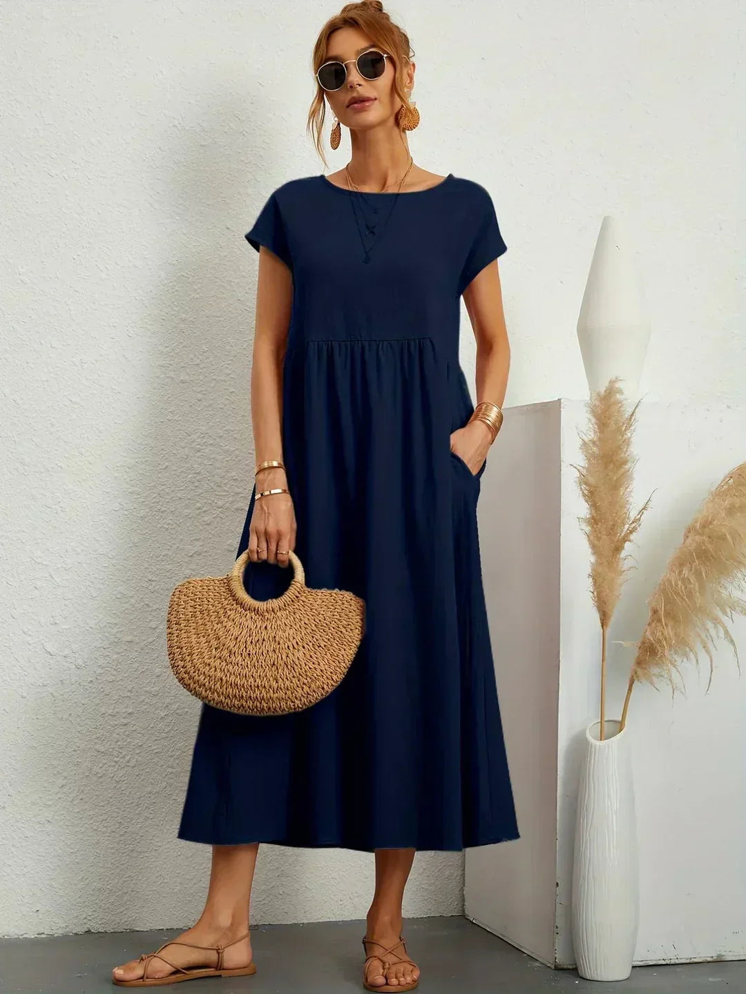 CALIRA | Midi de algodón vestido
