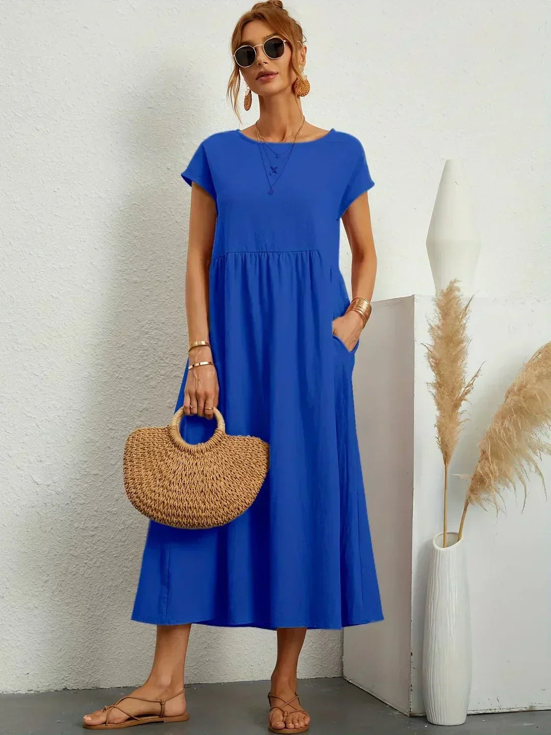 CALIRA | Midi de algodón vestido
