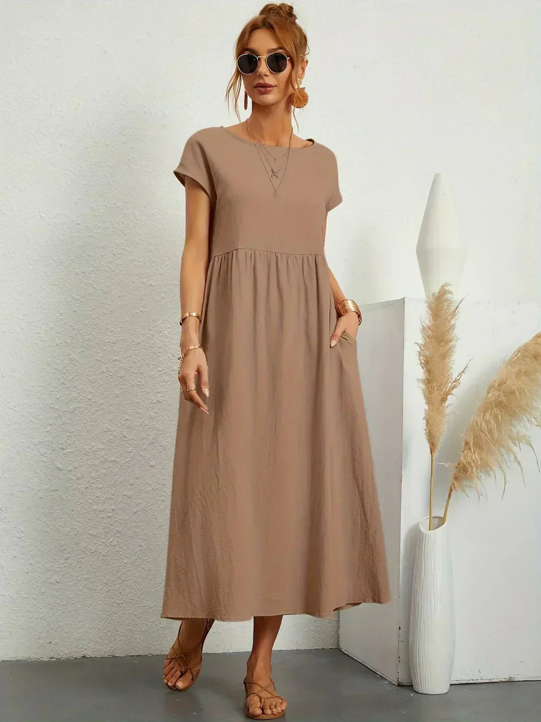 CALIRA | Midi de algodón vestido