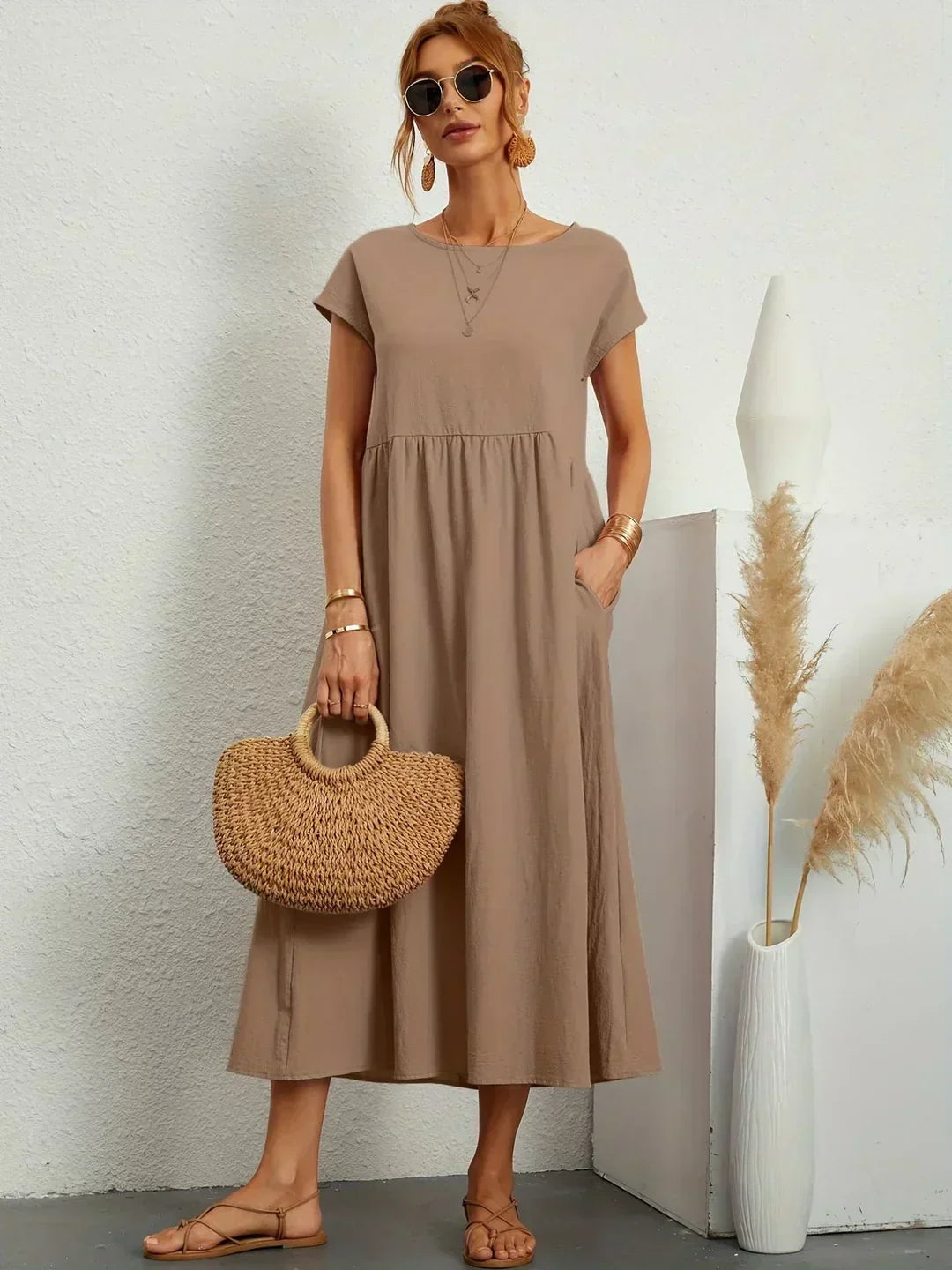 CALIRA | Midi de algodón vestido
