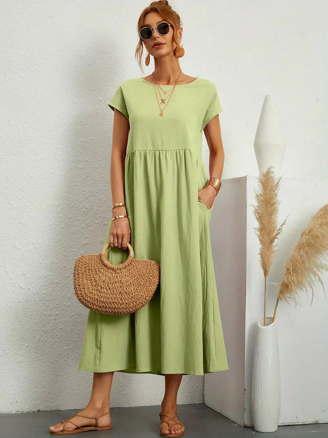 CALIRA | Midi de algodón vestido