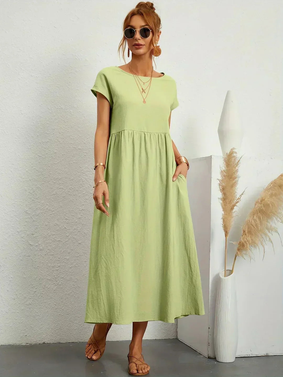 CALIRA | Midi de algodón vestido
