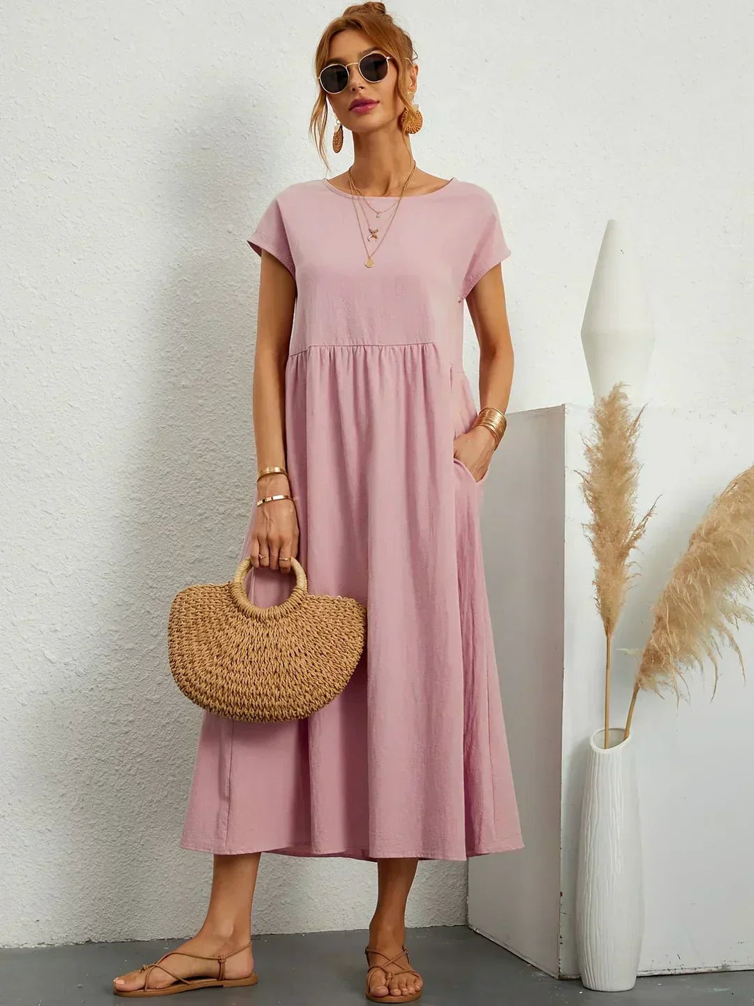 CALIRA | Midi de algodón vestido
