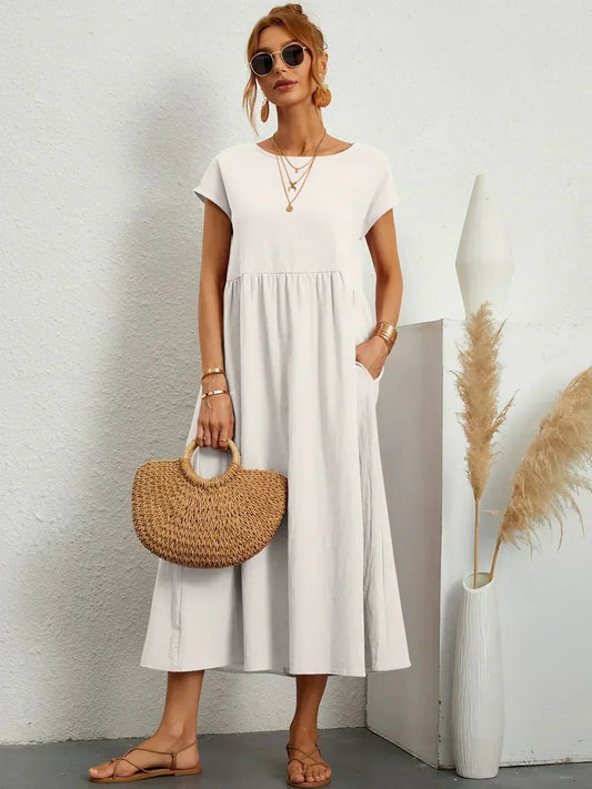 CALIRA | Midi de algodón vestido