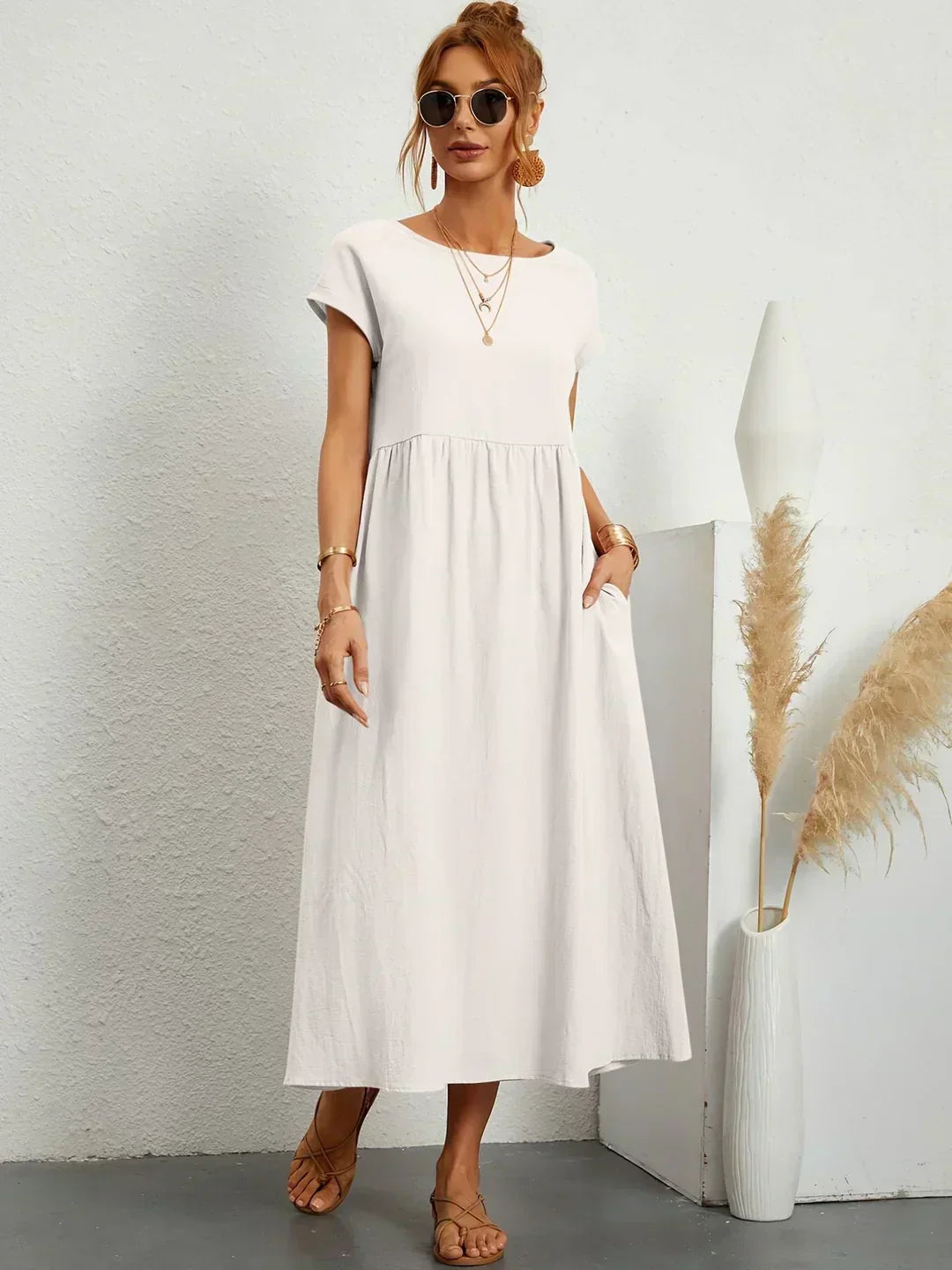 CALIRA | Midi de algodón vestido