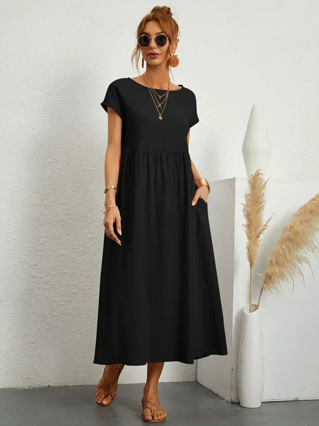 CALIRA | Midi de algodón vestido