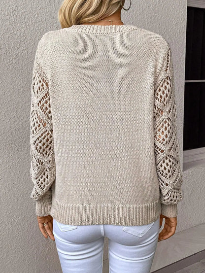 NALISE | Escote en V, punto jersey, suéter