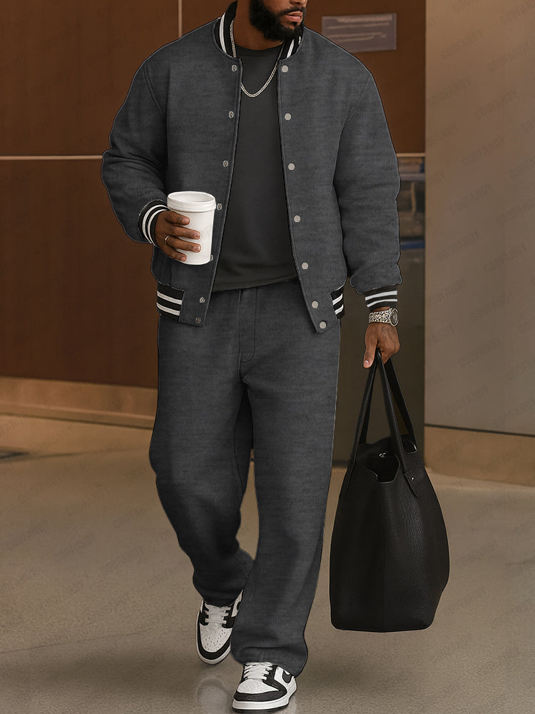 DEMERIO | Conjunto masculino elegante de chaqueta y pantalón a rayas