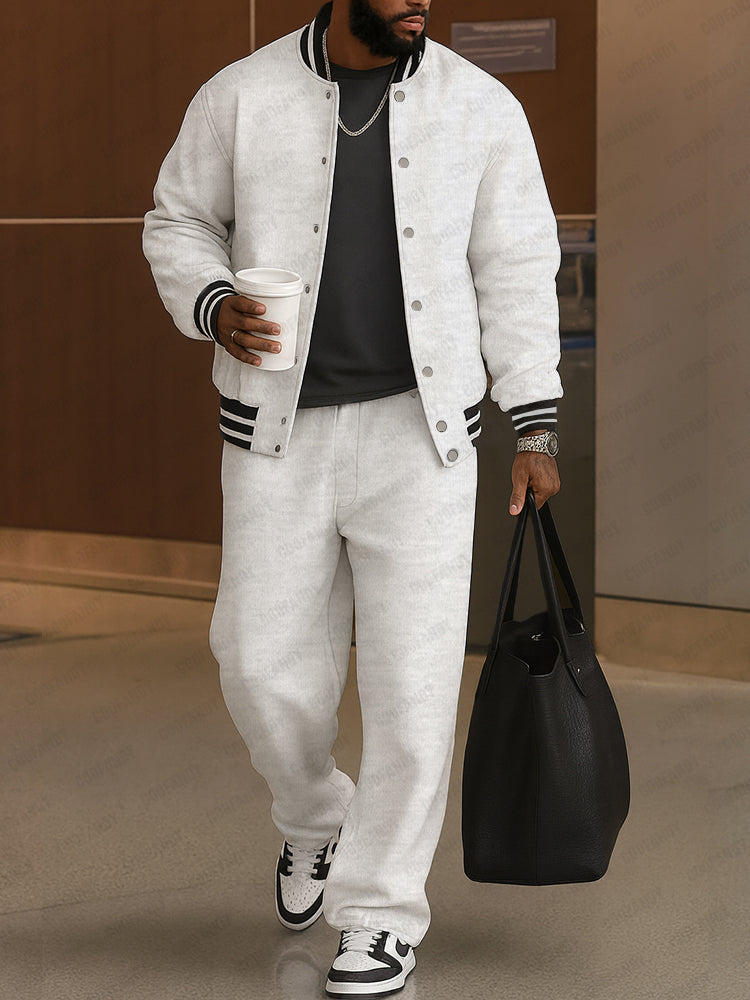 DEMERIO | Conjunto masculino elegante de chaqueta y pantalón a rayas