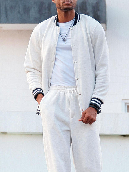 DEMERIO | Conjunto masculino elegante de chaqueta y pantalón a rayas