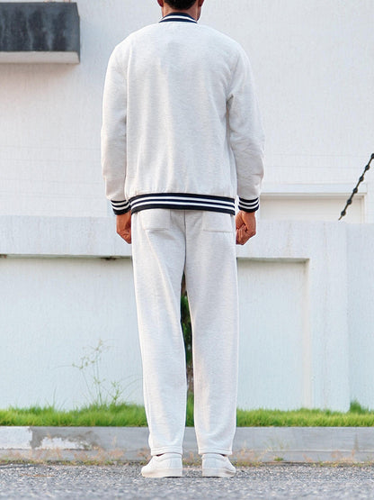 DEMERIO | Conjunto masculino elegante de chaqueta y pantalón a rayas