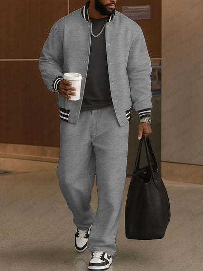 DEMERIO | Conjunto masculino elegante de chaqueta y pantalón a rayas