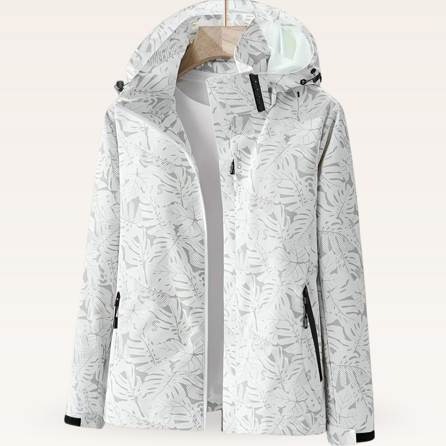 NALISE | Impermeable con estampado de hojas chamarra