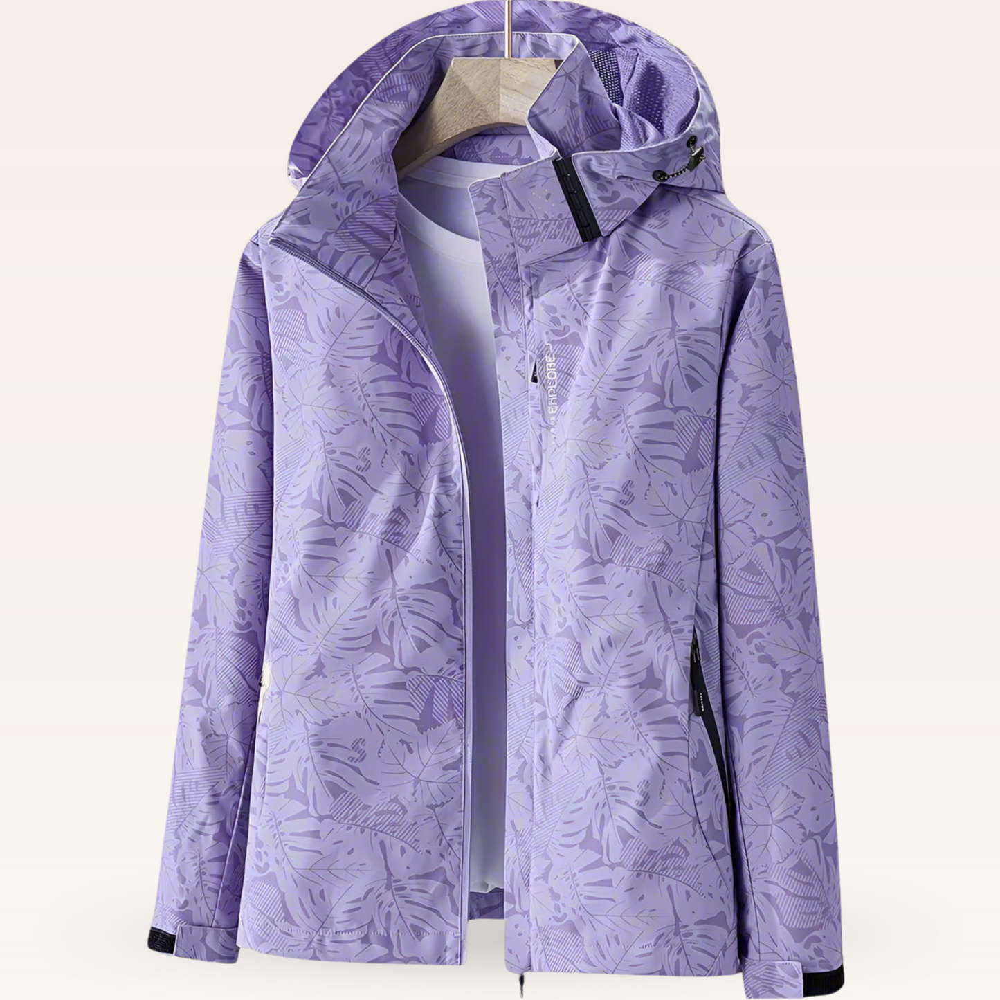 NALISE | Impermeable con estampado de hojas chamarra