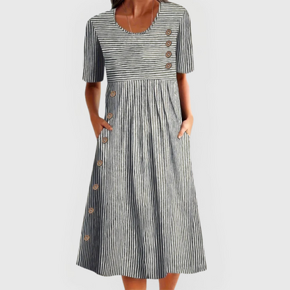Vestido midi a rayas