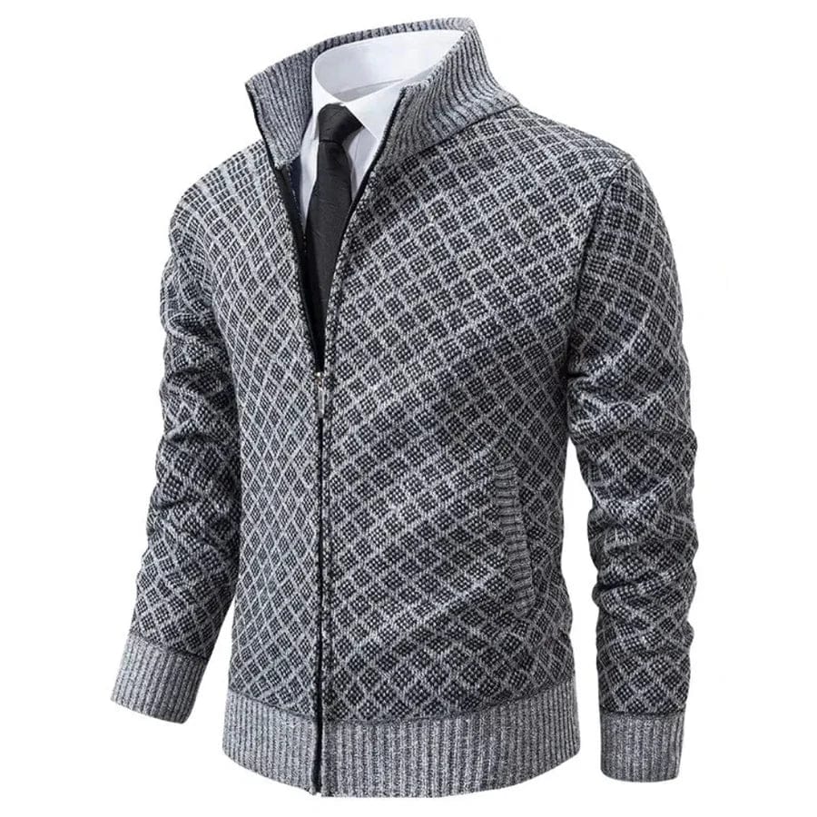 EVARNO | Suéter Masculino con Cierre Completo y Cuello Alto